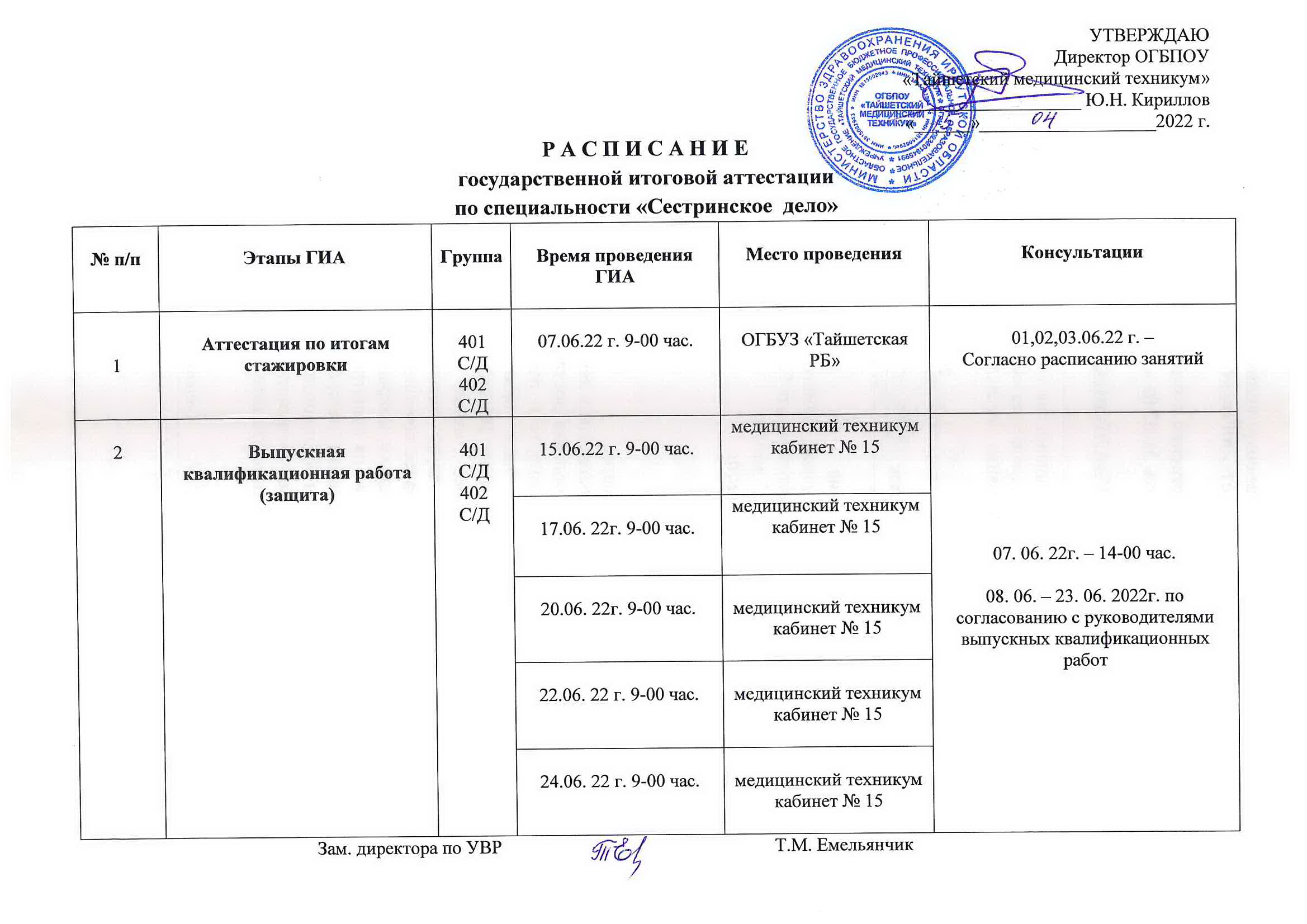 ТМТ Расписание уроков